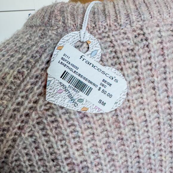 NWT-Love Knits NYC of Francesca’s Keyhole Cable Knit Sweater, Women’s Size Small - Picture 11 of 11